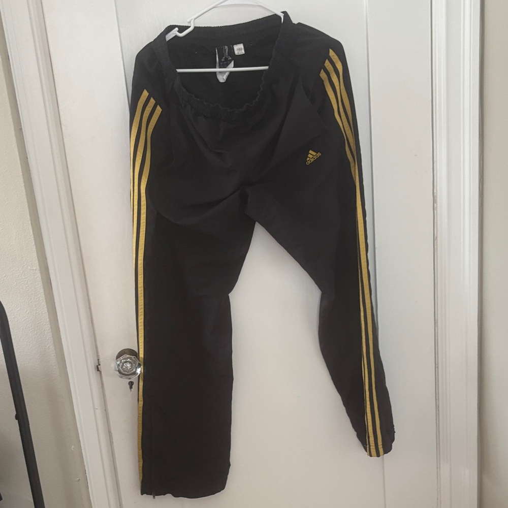 Adidas Black Pants with Yellow Stripes - Picture 2 of 6
